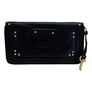 Chloe Black Leather Paddington Wallet With Key Use As Clutch